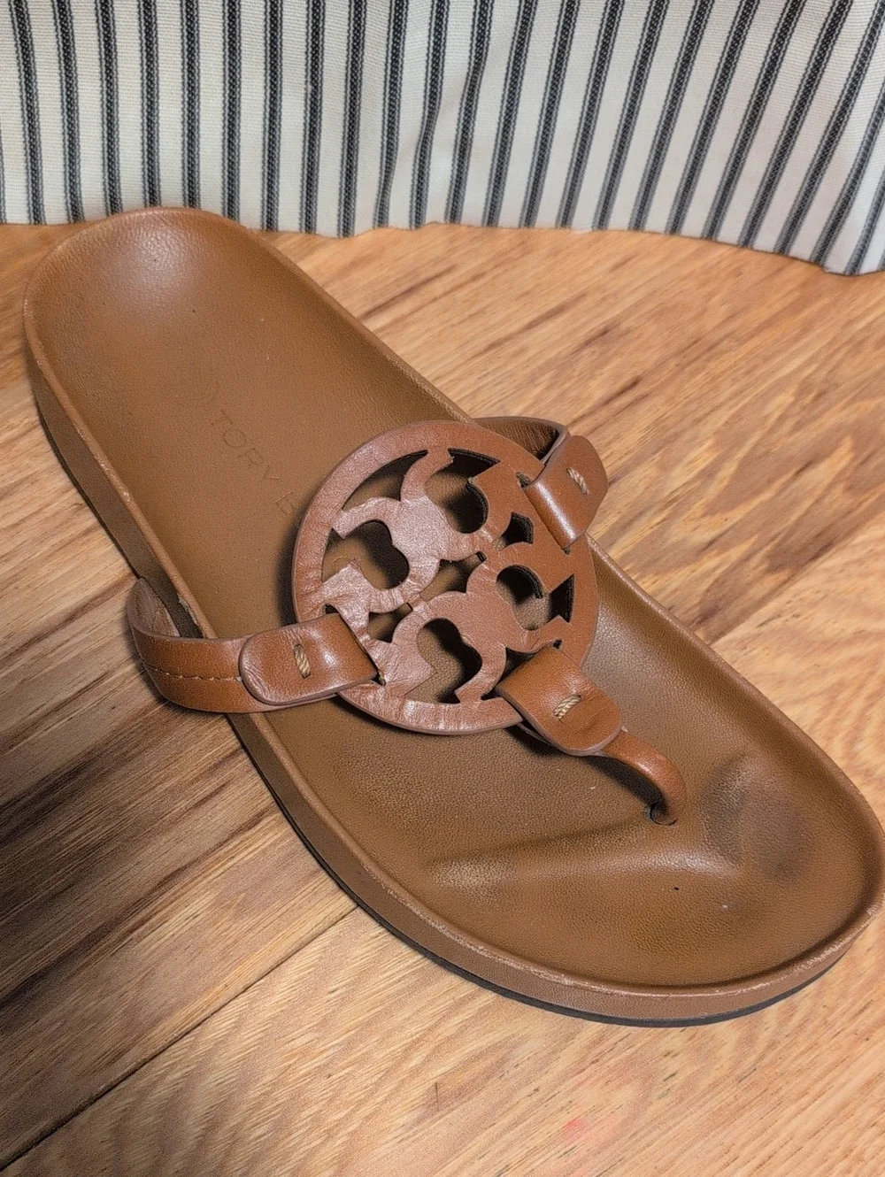 Tory Burch Miller Cloud Thong Sz 6 Bourbon Miele Good Preowned